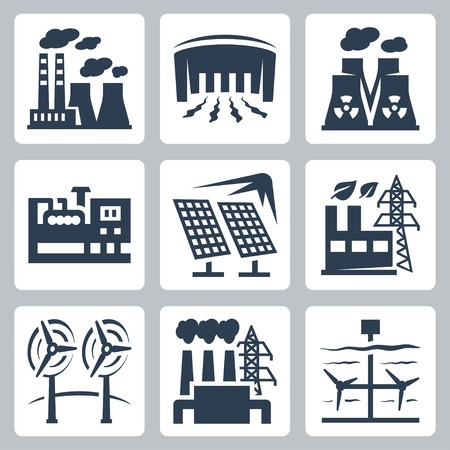 power plant icon stock photos and images 123rf Thermal Power Production power plants vector icons set thermal, hydro, nuclear, diesel, solar,